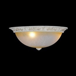 White Flush Mount Ανοιχτό κίτρινο λευκό γυαλί ρητίνης μοτίβο σκάλισμα European Classic