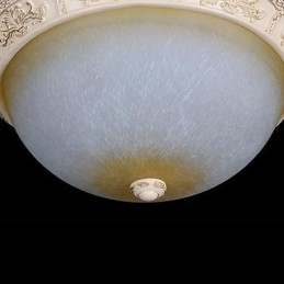 White Flush Mount Ανοιχτό κίτρινο λευκό γυαλί ρητίνης μοτίβο σκάλισμα European Classic