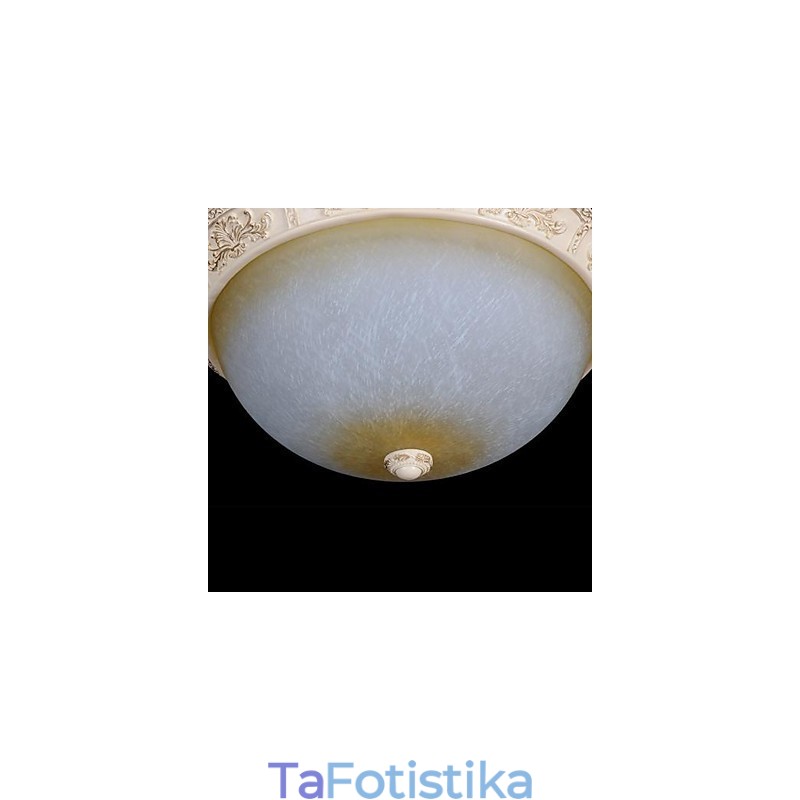 White Flush Mount Ανοιχτό κίτρινο λευκό γυαλί ρητίνης μοτίβο σκάλισμα European Classic
