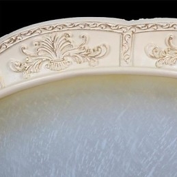 White Flush Mount Ανοιχτό κίτρινο λευκό γυαλί ρητίνης μοτίβο σκάλισμα European Classic