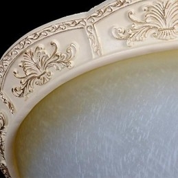 White Flush Mount Ανοιχτό κίτρινο λευκό γυαλί ρητίνης μοτίβο σκάλισμα European Classic