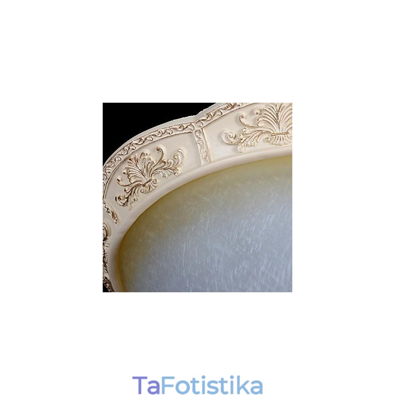 White Flush Mount Ανοιχτό κίτρινο λευκό γυαλί ρητίνης μοτίβο σκάλισμα European Classic