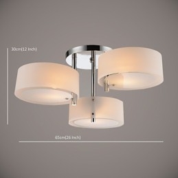 Flush Mount Modern Contemporary 3 Φωτιστικά Οροφής Μεταλλικό