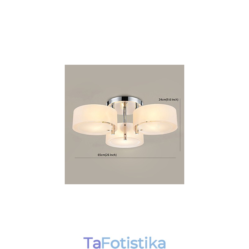 Flush Mount Μοντέρνο Σύγχρονο Φωτιστικό Οροφής 3 Φωτιστικών Μεταλλικό