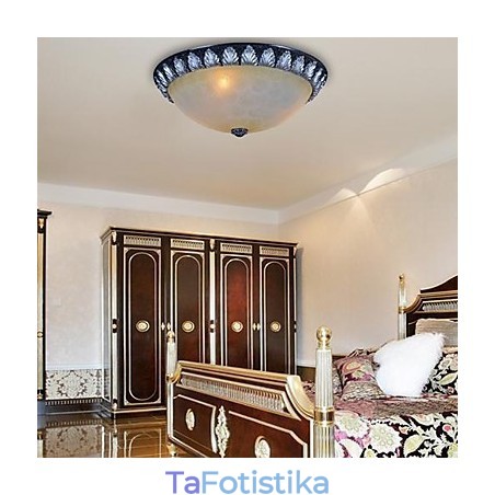 Flush Mount Light μοτίβο γυαλιού ρητίνης ασημί σκάλισμα European Classic Flush Mount Light μοτίβο γυαλιού ρητίνης ασημί σκάλισμα European Classic