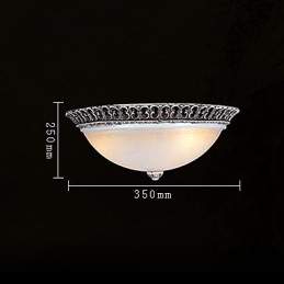 Σκούρο καφέ Flush Mount Ανοιχτό γυάλινο μοτίβο ρητίνης σκάλισμα European Classic