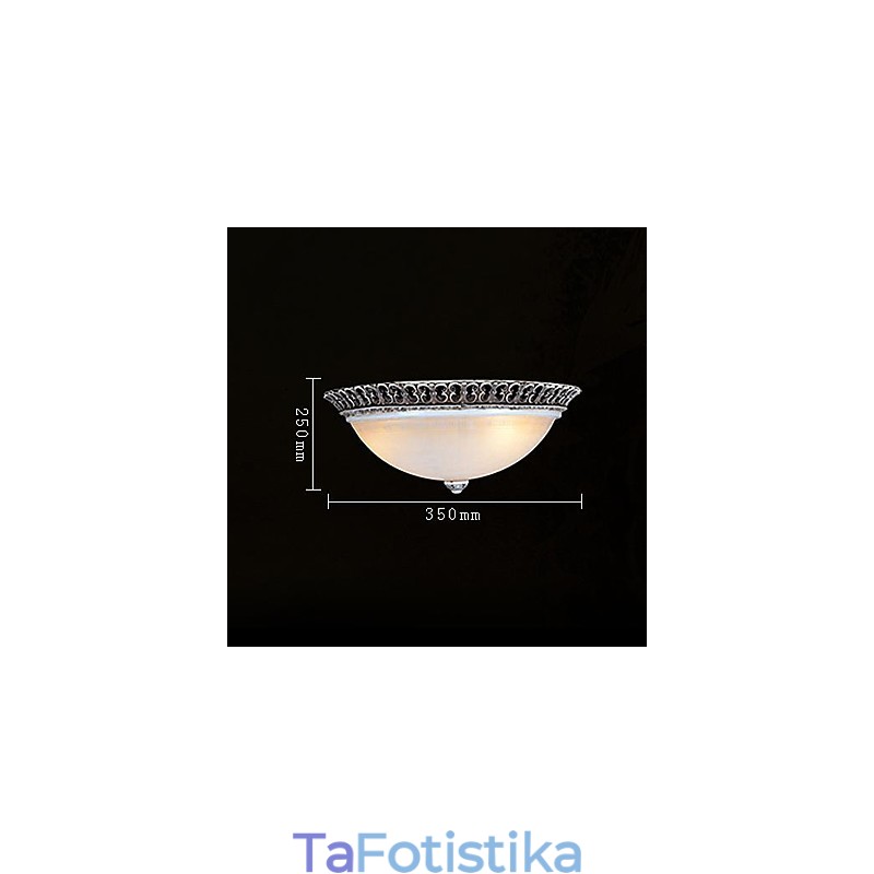 Σκούρο καφέ Flush Mount Ανοιχτό γυάλινο μοτίβο ρητίνης σκάλισμα European Classic