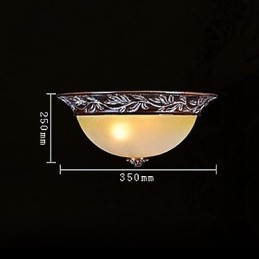 Flush Mount ανοιχτό λευκό κίτρινο γυαλί ασημί σκάλισμα European Classic