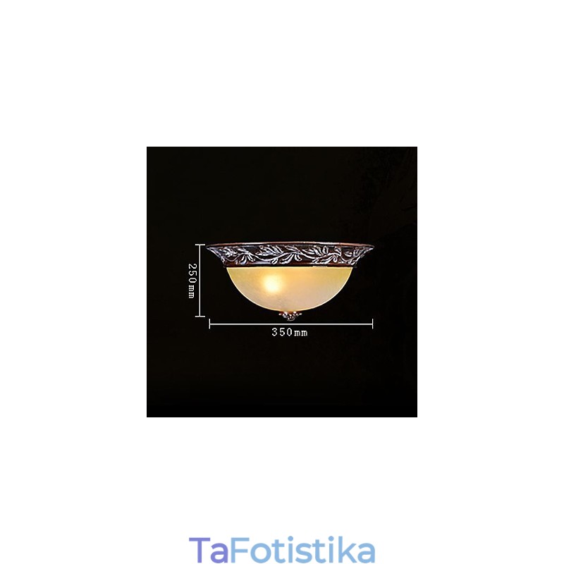 Flush Mount ανοιχτό λευκό κίτρινο γυαλί ασημί σκάλισμα European Classic