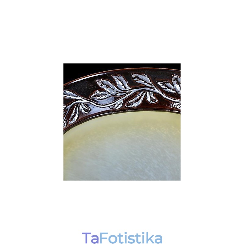 Flush Mount ανοιχτό λευκό κίτρινο γυαλί ασημί σκάλισμα European Classic