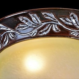 Flush Mount ανοιχτό λευκό κίτρινο γυαλί ασημί σκάλισμα European Classic