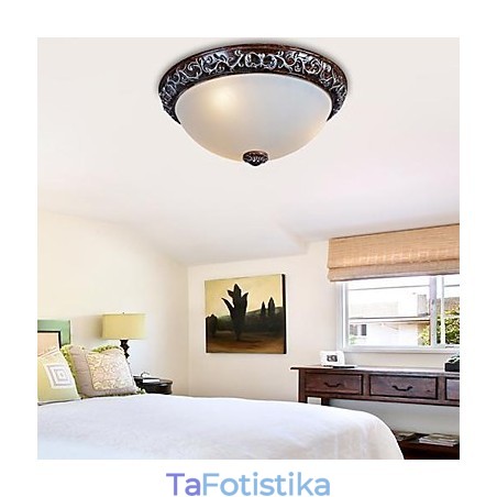 Flush Mount Light Glass Resin Silver Carving European Classic Flush Mount Light Glass Resin Silver Carving European Classic
