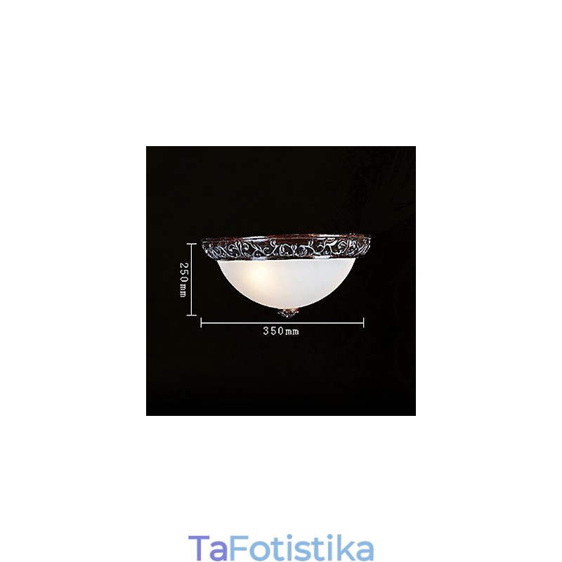 Flush Mount Light Glass Resin Silver Carving European Classic