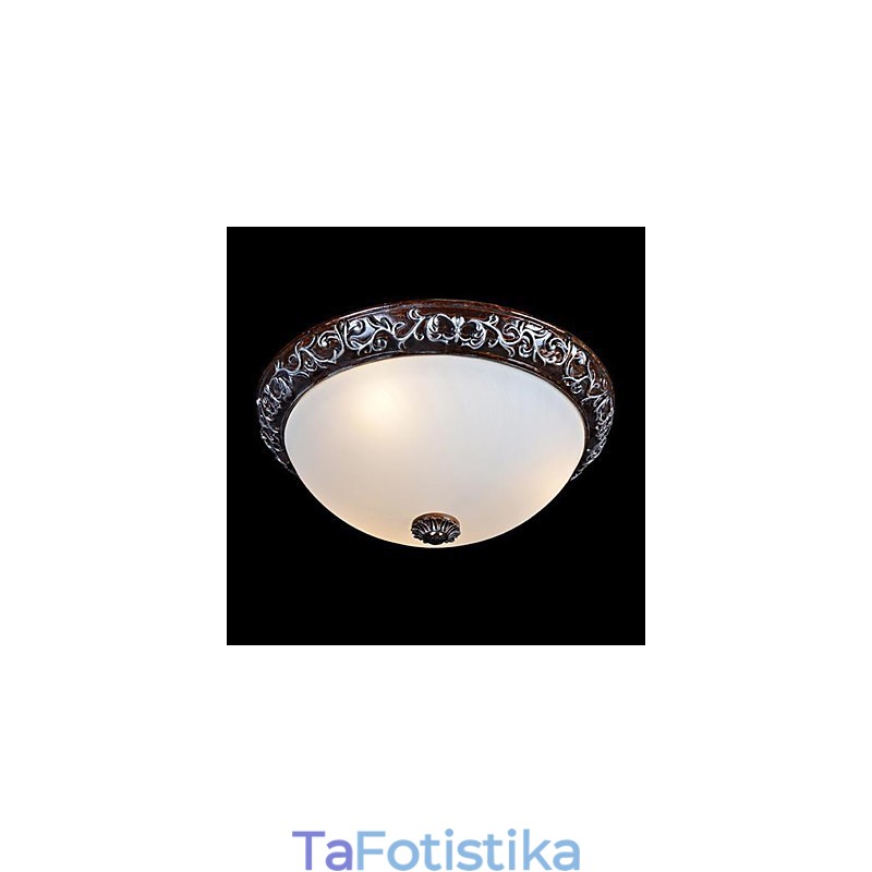 Flush Mount Light Glass Resin Silver Carving European Classic