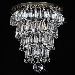 Crystal Flush Mount 1 Light Vintage σιδερένια επιμετάλλωση