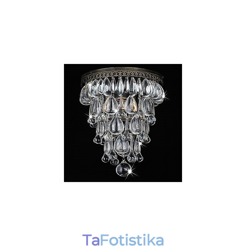 Crystal Flush Mount 1 Light Vintage σιδερένια επιμετάλλωση