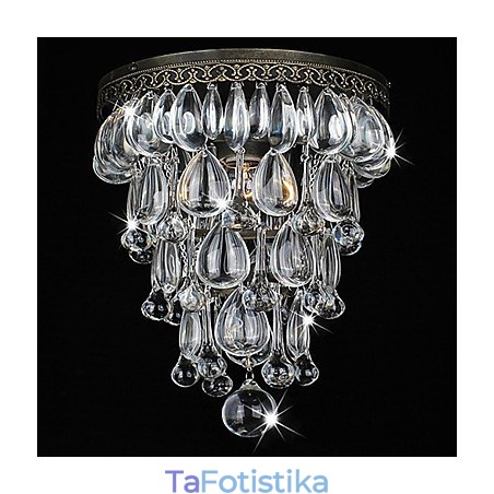 Crystal Flush Mount 1 Light Vintage σιδερένια επιμετάλλωση Crystal Flush Mount 1 Light Vintage σιδερένια επιμετάλλωση