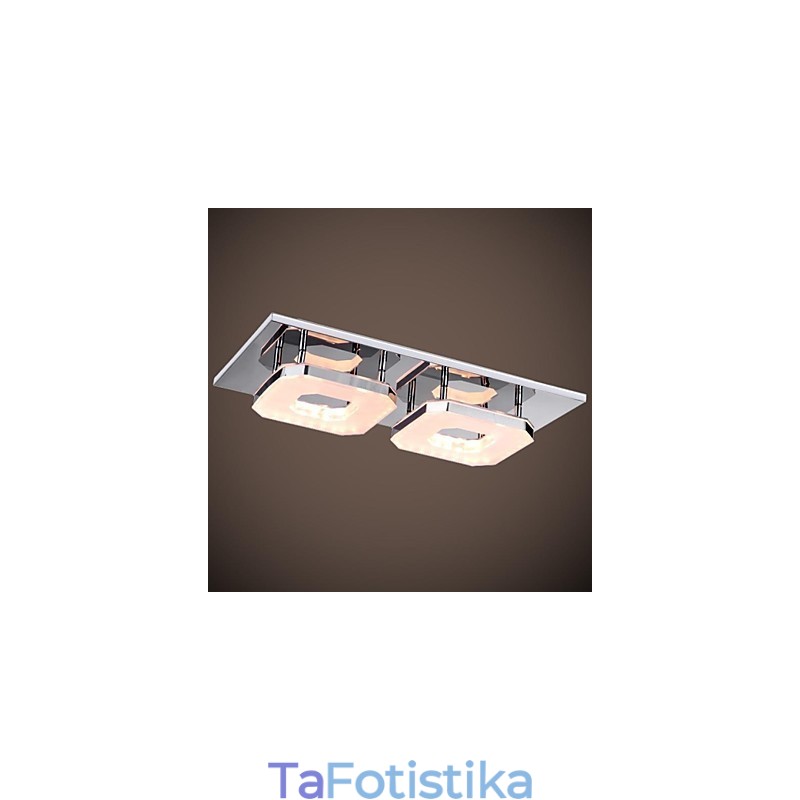 Ακρυλικό 16W Flush Mount 2 light Μοντέρνο ακρυλικό επιμεταλλωμένο ανοξείδωτο χάλυβα