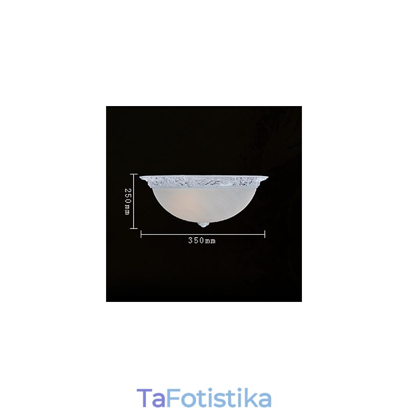 White Flush Mount Light Glass Resin Carving European Classic