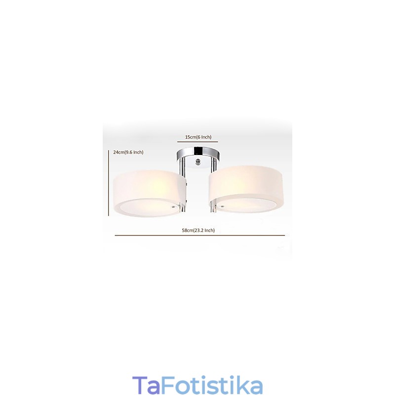Flush Mount Modern Contemporary 2 Φωτιστικά Φωτιστικό Οροφής Μεταλλικό