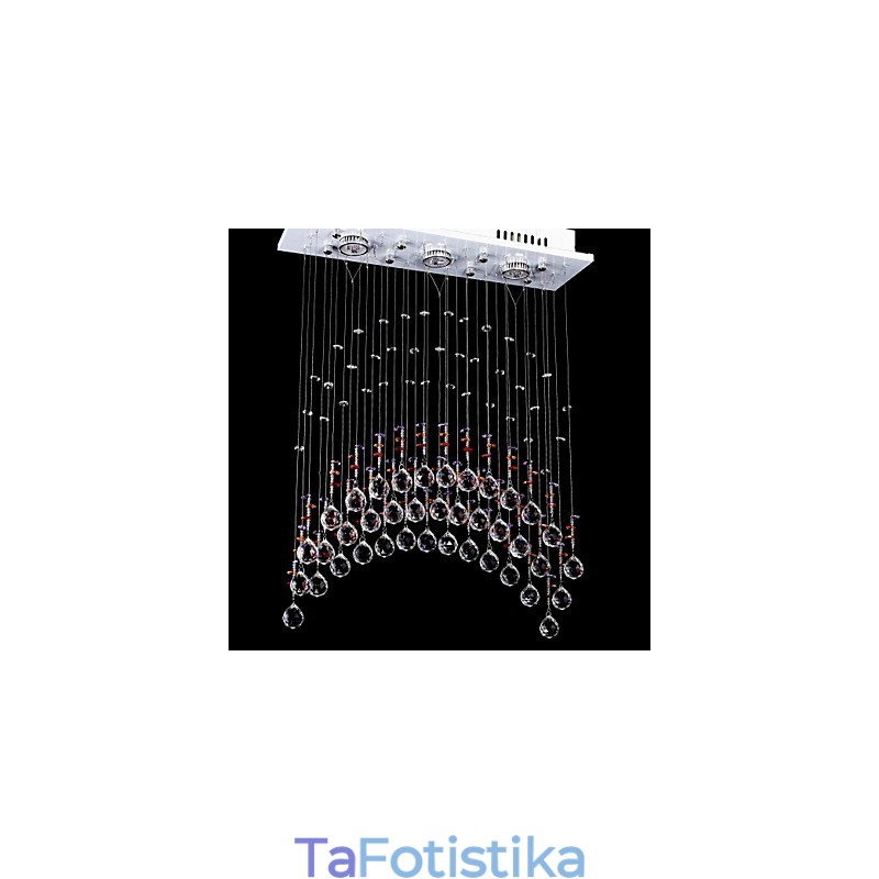 5 Φώτα Clear light Πολυέλαιος από ανοξείδωτο ατσάλι K9 Crystal