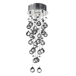 Crystal Flush Mount 1 Light μοντέρνα σιδερένια επιμετάλλωση