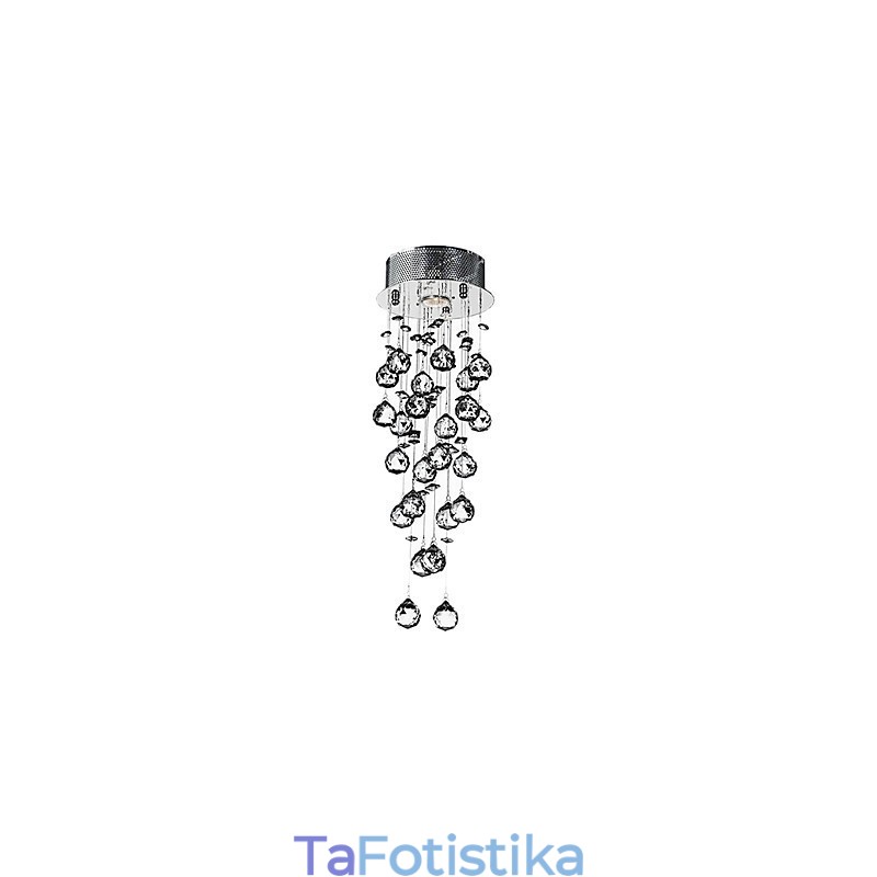 Crystal Flush Mount 1 Light μοντέρνα σιδερένια επιμετάλλωση