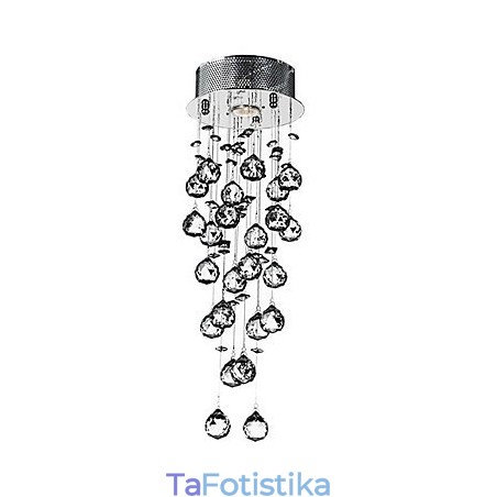 Crystal Flush Mount 1 Light μοντέρνα σιδερένια επιμετάλλωση Crystal Flush Mount 1 Light μοντέρνα σιδερένια επιμετάλλωση