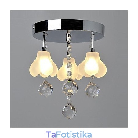 Μοντέρνο Σύγχρονο Crystal Metal Flush Mount Μοντέρνο Σύγχρονο Crystal Metal Flush Mount