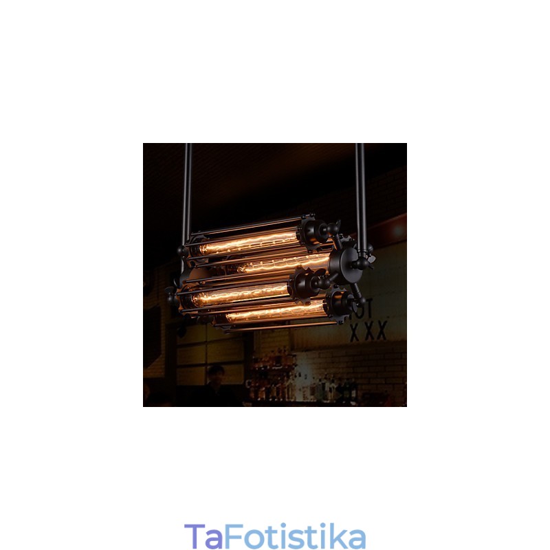 Πολυέλαιος από επιμεταλλωμένο μέταλλο Rustic Lodge Retro Mini Style