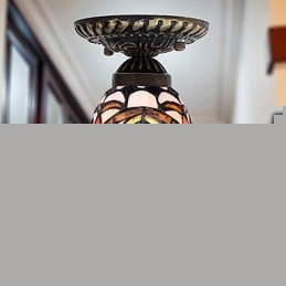 Φως λαμπτήρα θόλου απορρόφησης βιτρό ευρωπαϊκών αγροτικών δημιουργικών τεχνών