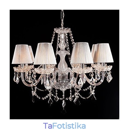 Chandelier Crystal Luxury Modern Living 8 Lights με Υφασμάτινη Απόχρωση Chandelier Crystal Luxury Modern Living 8 Lights με Υφασμάτινη Απόχρωση