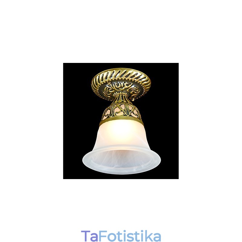 Bronze Flush Mount Light Moire Glass European Classic