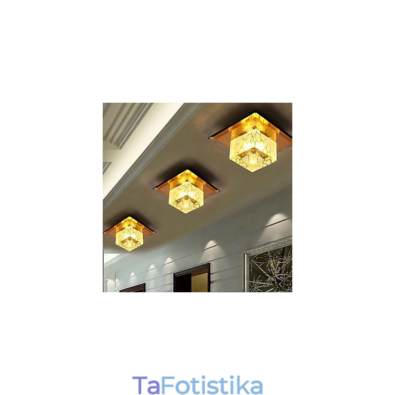 Μίνι κρυστάλλινο φωτιστικό οροφής Spotlight 3W Creative Lamp Tube Light Πολύχρωμο τετράγωνο φως θόλου