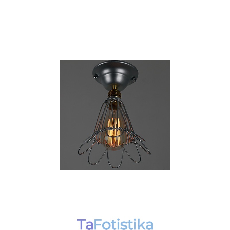 Country Style Mini Lamp 1 Light Painting Processing Silver