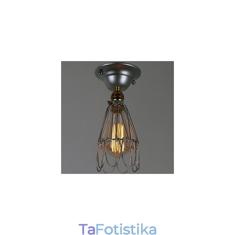 Country Style Mini Lamp 1 Light Painting Processing Silver