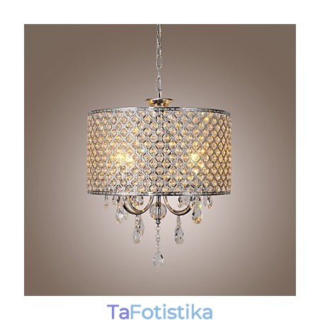 Drum Chandelier Crystal Μοντέρνο 4φωτο κρεμαστό φωτιστικό Drum Chandelier Crystal Μοντέρνο 4φωτο κρεμαστό φωτιστικό