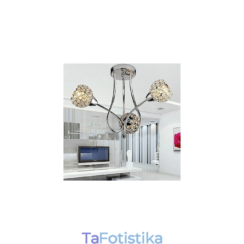 Μοντέρνο Shining 3 Light Flush Mount σε κρύσταλλο σχέδιο