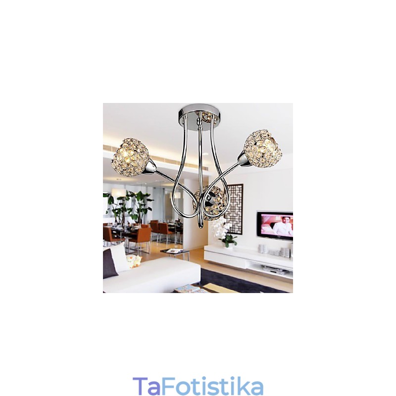 Μοντέρνο Shining 3 Light Flush Mount σε κρύσταλλο σχέδιο