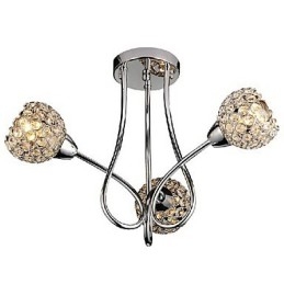 Μοντέρνο Shining 3 Light Flush Mount σε κρύσταλλο σχέδιο