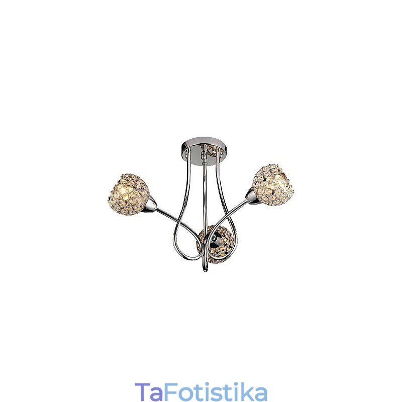 Μοντέρνο Shining 3 Light Flush Mount σε κρύσταλλο σχέδιο
