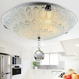 Μοντέρνο Σύγχρονο Crystal Nickel Flush Mount
