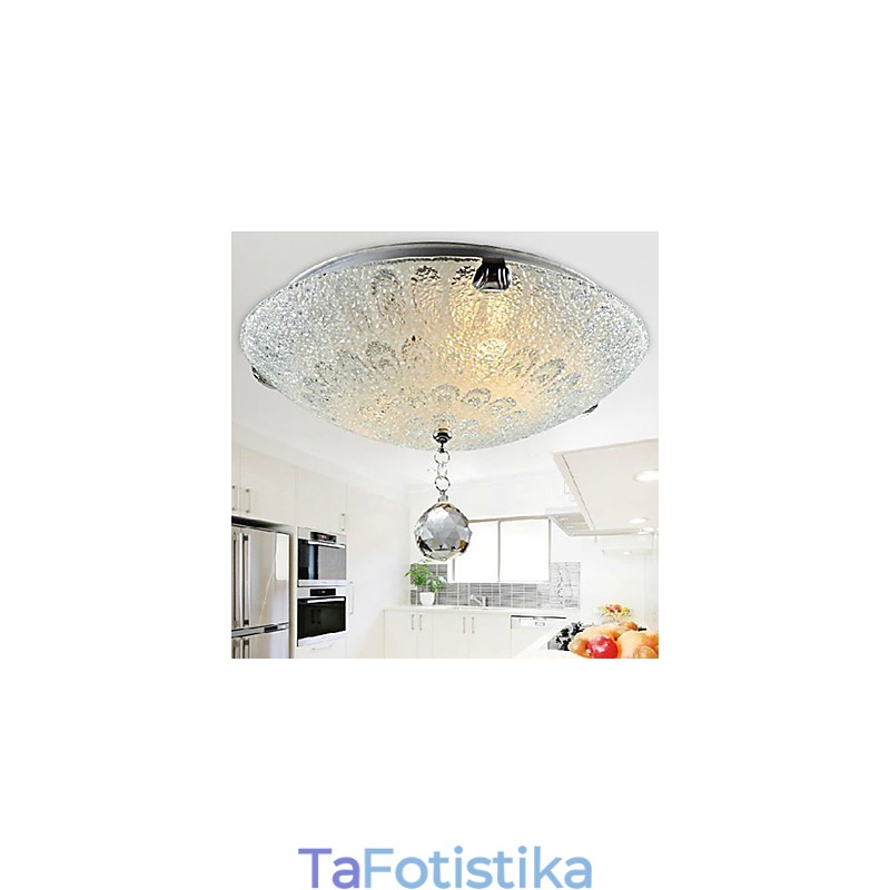 Μοντέρνο Σύγχρονο Crystal Nickel Flush Mount