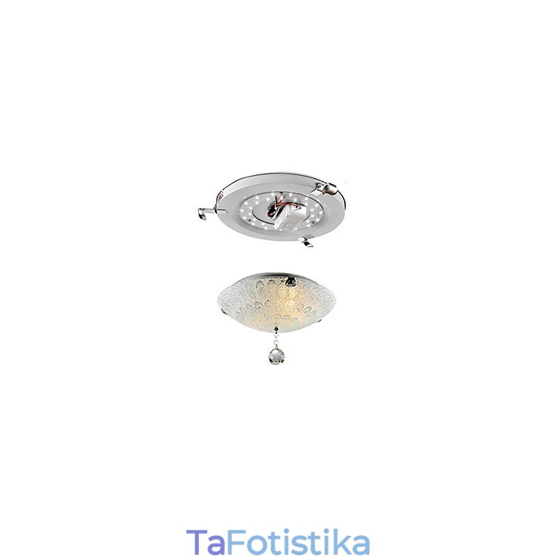Μοντέρνο Σύγχρονο Crystal Nickel Flush Mount