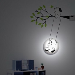 Little Bear ανθεκτικό σε υψηλές θερμοκρασίες πλαστικό φως και δημιουργικό 3D χάρτινο φωτιστικό τοίχου
