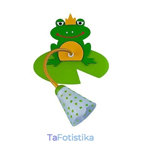 Σύγχρονο Ξύλινο Παιδικό Φωτιστικό Τοίχου με 1 Φωτιστικό σε Σχέδιο Βάτραχου