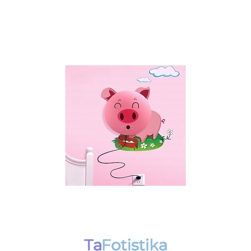 Ταπετσαρία Φωτιστικά τοίχου Flower Face DIY Fun Atmosphere Nightlight Παιδικό φωτιστικό κομοδίνου Διακόσμηση Ροζ γουρουνάκι