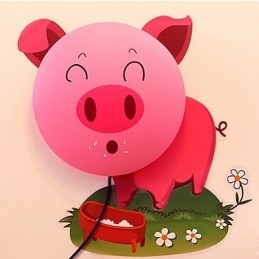 Το Pig ανθεκτικό σε υψηλές θερμοκρασίες πλαστικό φως και 10 C μπορεί να αφαιρέσει το δημιουργικό 3D φωτιστικό τοίχου