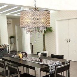 Drum Chandelier Crystal Μοντέρνο 4φωτο κρεμαστό φωτιστικό