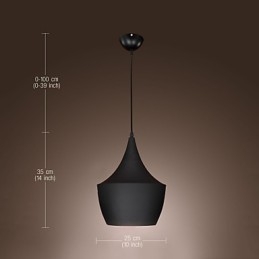 Κρεμαστό Φωτιστικό Ρετρό Vintage Tom Dixon Σχέδιο Μαύρο